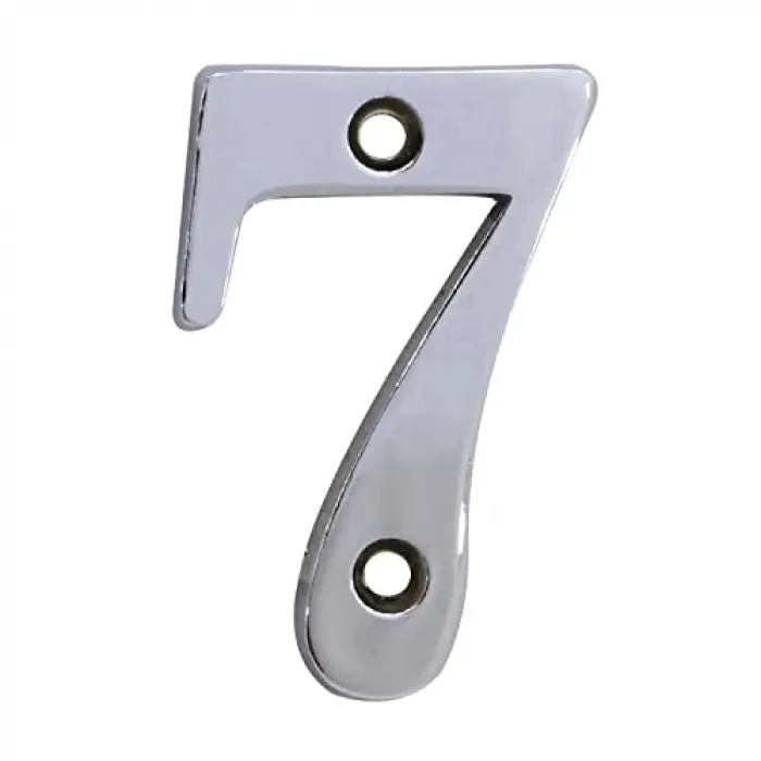 Çelik Kapı Numarası Parlak Krom 7 Numara, 5 cm