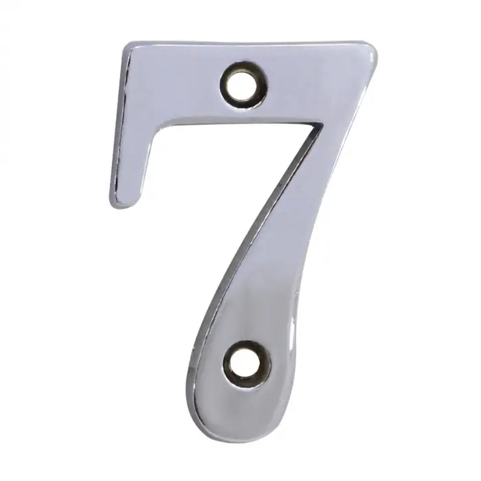 Çelik Kapı Numarası Parlak Krom 7 Numara, 5 cm