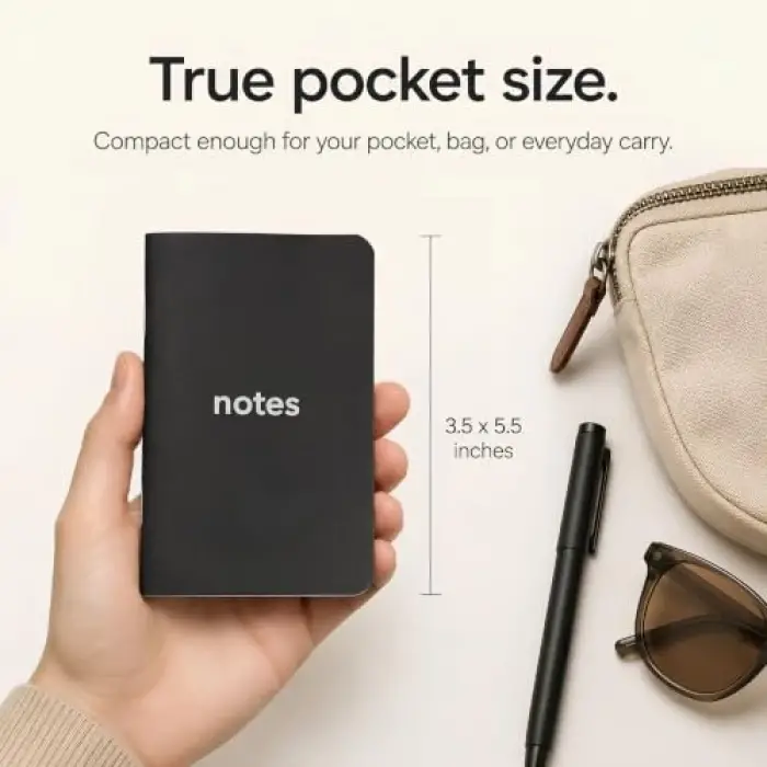 Cep Not Defteri, 3lü Defter Seti, Çizgili Mini Defter, 48 Sayfa