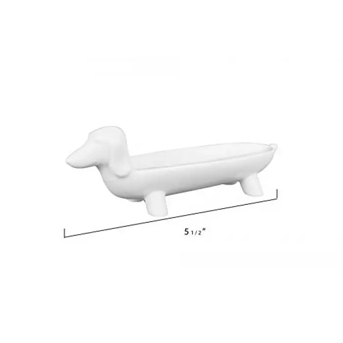 Ceramic Dog Dish, White