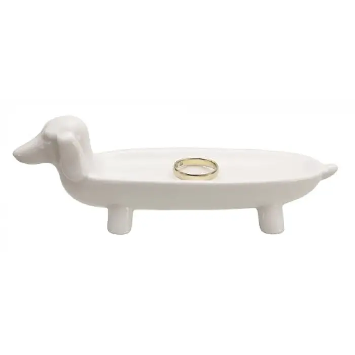 Ceramic Dog Dish, White