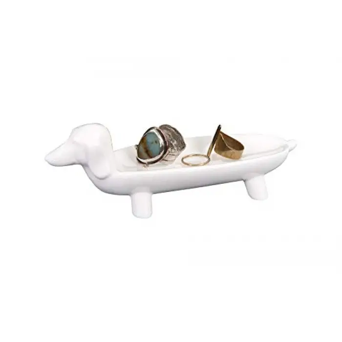 Ceramic Dog Dish, White