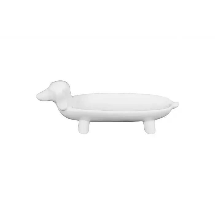 Ceramic Dog Dish, White