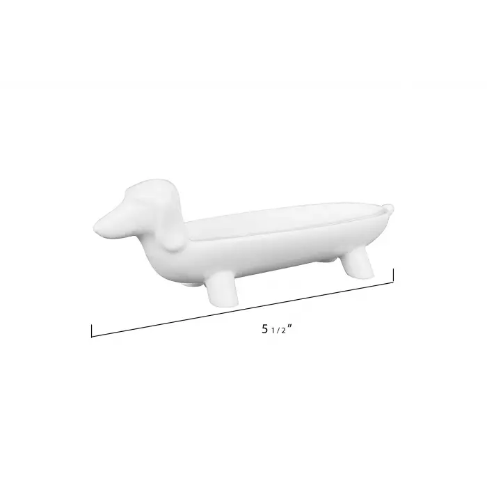 Ceramic Dog Dish, White