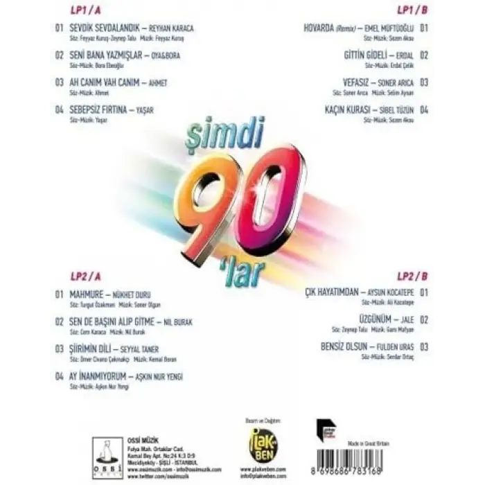 Çeşitli Sanatçılar Şimdi 90lar - Plak - 2 LP / 2 Plak