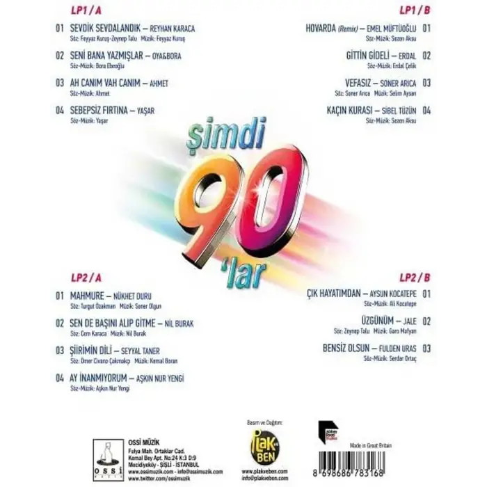 Çeşitli Sanatçılar Şimdi 90lar - Plak - 2 LP / 2 Plak