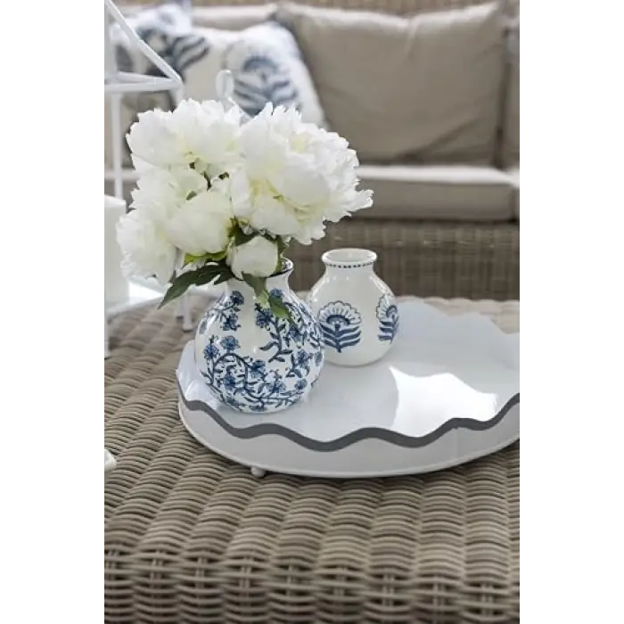 Cflwr Blok Baskı Çiçek Vazosu, 7 x 6