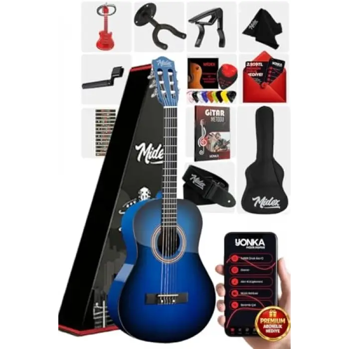 CG-36BL-Pak Kaliteli 36 İnç 3/4 Juniur Çocuk Gitarı, 8-12 Yaş Arası