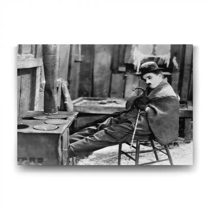 Charlie Chaplin ve Soba Temalı Tablo 75x50 cm