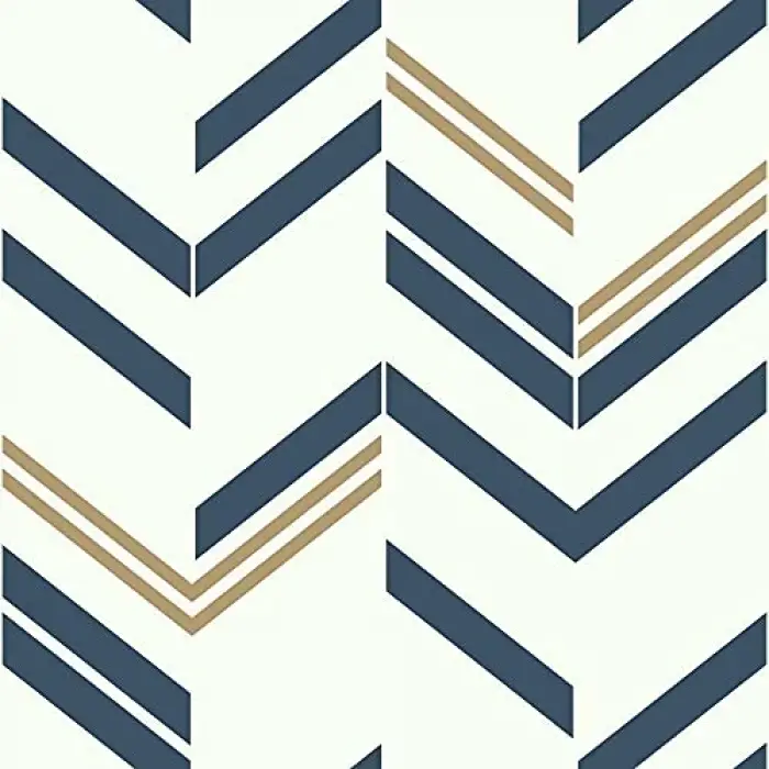 Chevron Blue Stripe Peel & Stick duvar kağıdı
