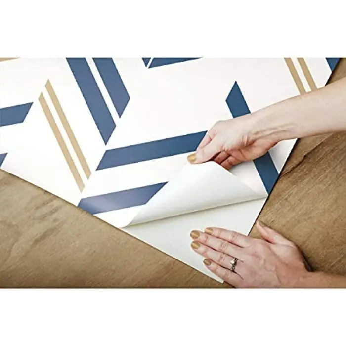 Chevron Blue Stripe Peel & Stick duvar kağıdı
