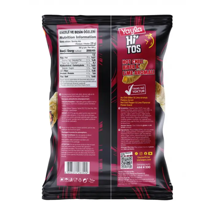 Chili Pepper & Lime aromalı patates cipsi