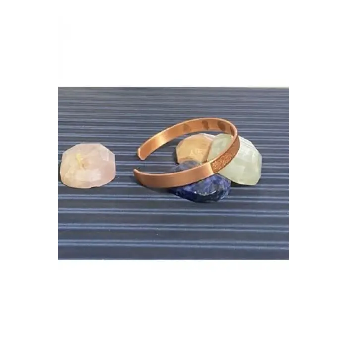 Çiçek Desenli Dualı Bakır Bileklik
