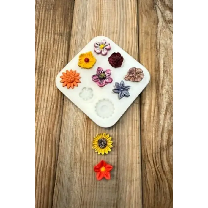 Çiçek Süsleme Set 2 Dokuzlu Silikon Mum Kalıbı
