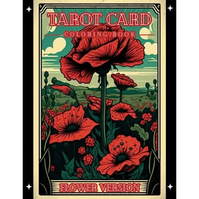 Çiçek Versiyonlu Tarot Kartı Boyama Kitabı