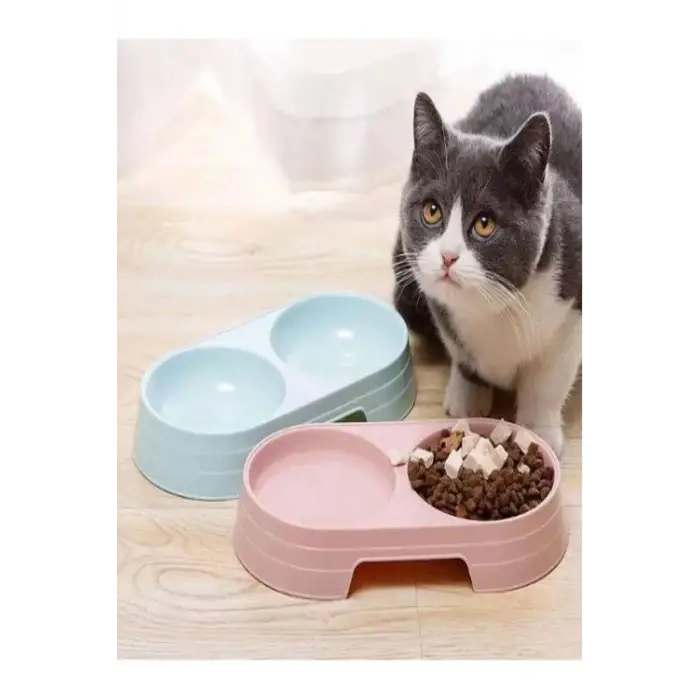 Çift Bölmeli Evcil Hayvan Mama Kabı