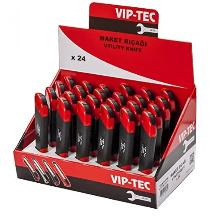 Çift Malzemeli Metal Maket Bıçağı 18 mm Pro (kırmızı)