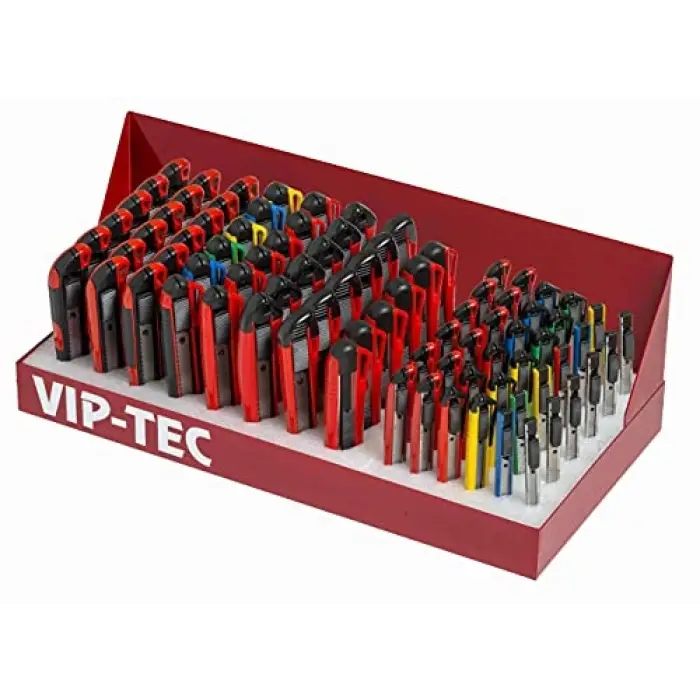 Çift Malzemeli Metal Maket Bıçağı 18 mm Pro (kırmızı)