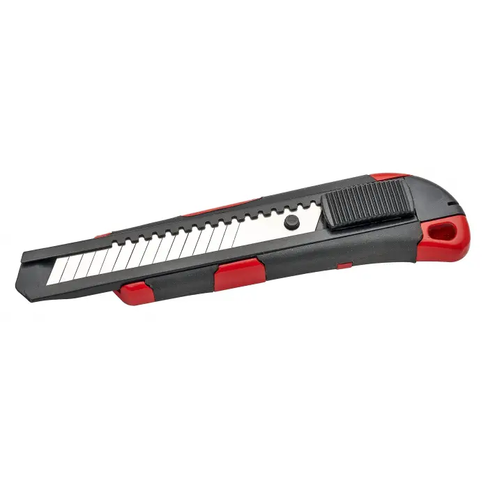 Çift Malzemeli Metal Maket Bıçağı 18 mm Pro (kırmızı)
