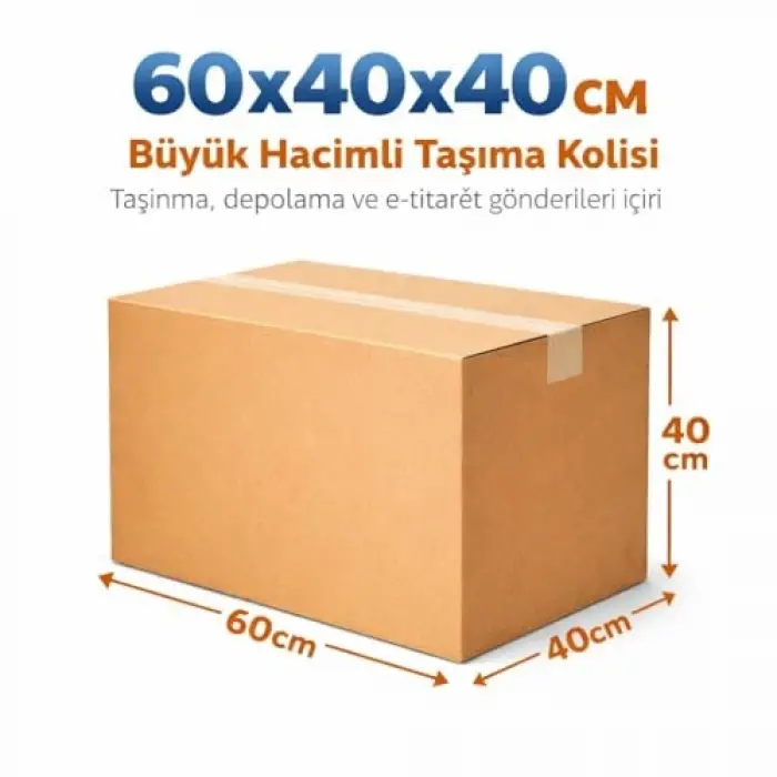 Çift Oluklu Karton Taşıma Kolisi 60x40x40 cm 10 Parça