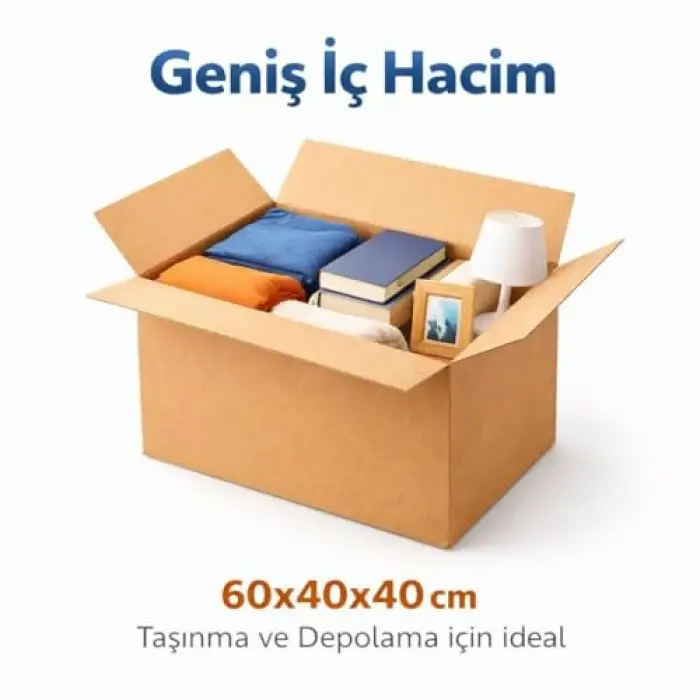 Çift Oluklu Karton Taşıma Kolisi 60x40x40 cm 10 Parça