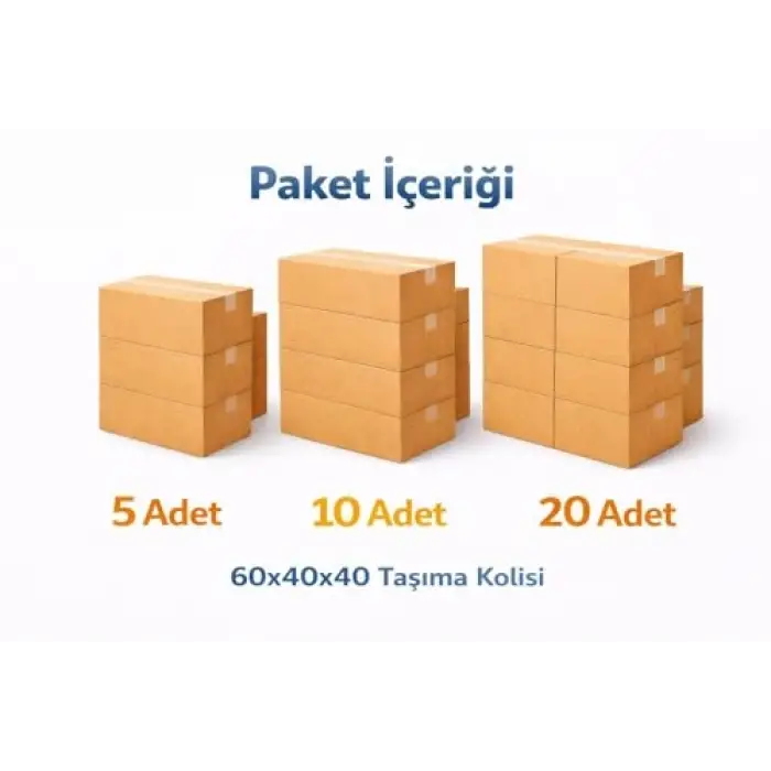 Çift Oluklu Karton Taşıma Kolisi 60x40x40 cm 10 Parça