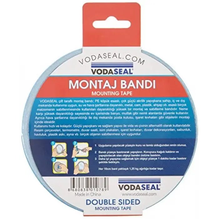 Çift Taraflı Montaj Bandı, 10mmx10mt