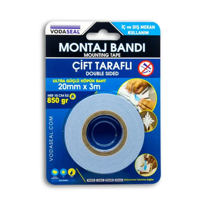 Çift Taraflı Montaj Bandı 20mmx3mt