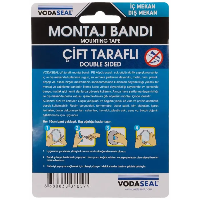 Çift Taraflı Montaj Bandı 20mmx3mt