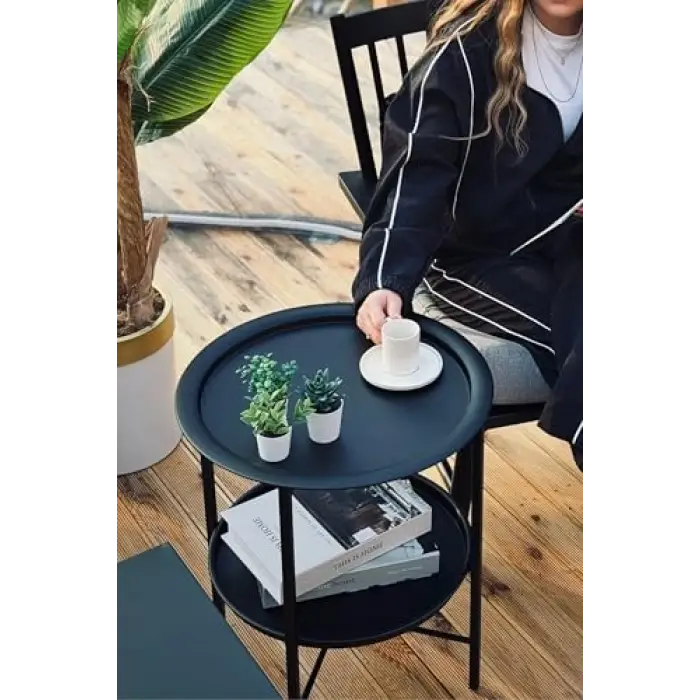 Çift tepsili katlanır sehpa