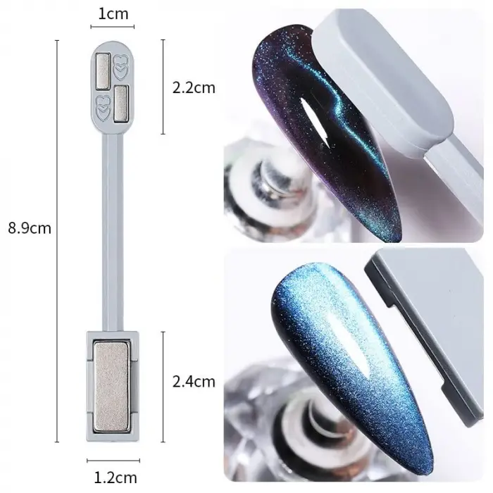 Çift Uçlu Cat Eye Oje Mıknatısı Gri 2HCAT01
