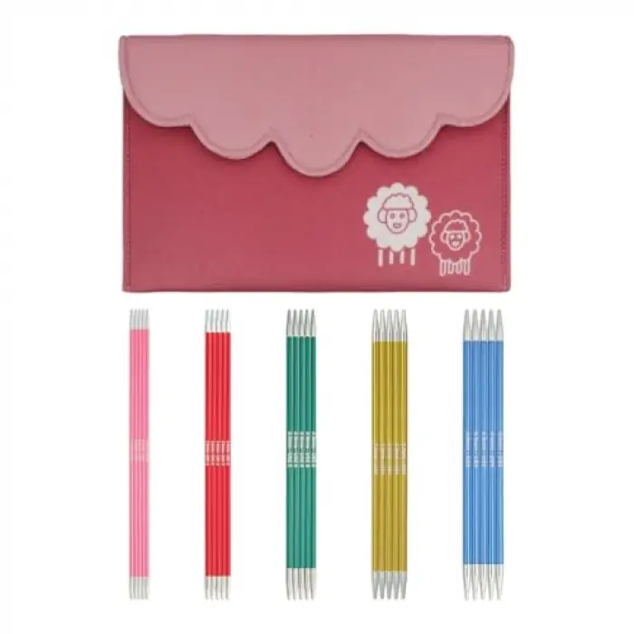 Çift uçlu örgü iğnesi seti, Zing (15 cm), 5li set