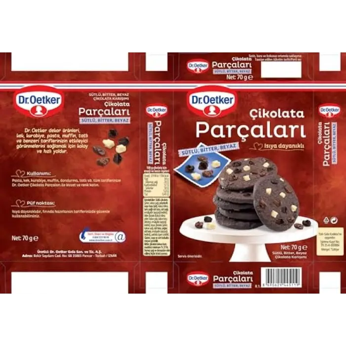 Çikolata Parçaları, 3 Renk 70 g