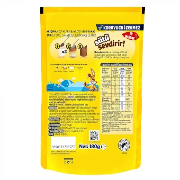 Çikolatalı İçecek Tozu 180 Gr