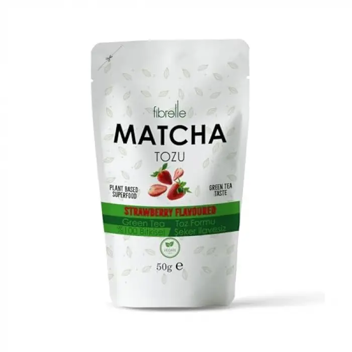 Çilek Aromalı Matcha Çayı 50g