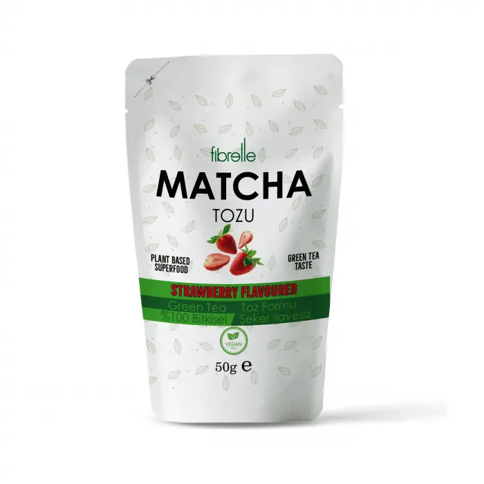 Çilek Aromalı Matcha Çayı 50g