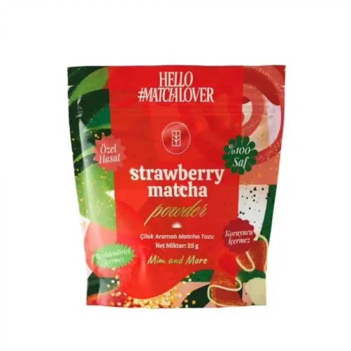 Çilek Aromalı Matcha Tozu Doypack 25 g