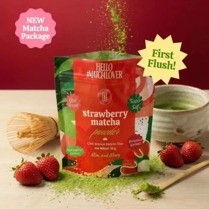 Çilek Aromalı Matcha Tozu Doypack 25 g