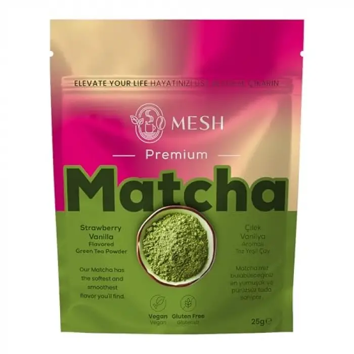 Çilek Vanilya Aromalı Matcha Çayı 25 g