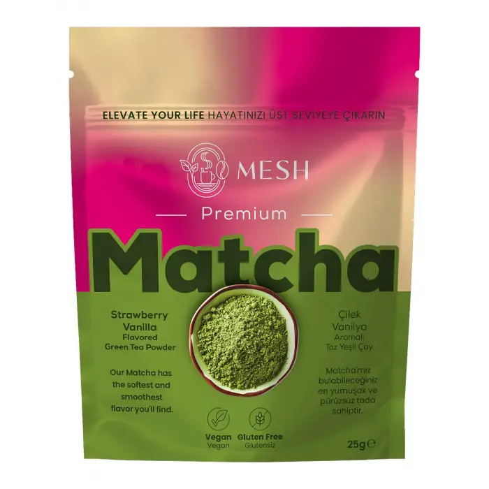 Çilek Vanilya Aromalı Matcha Çayı 25 g
