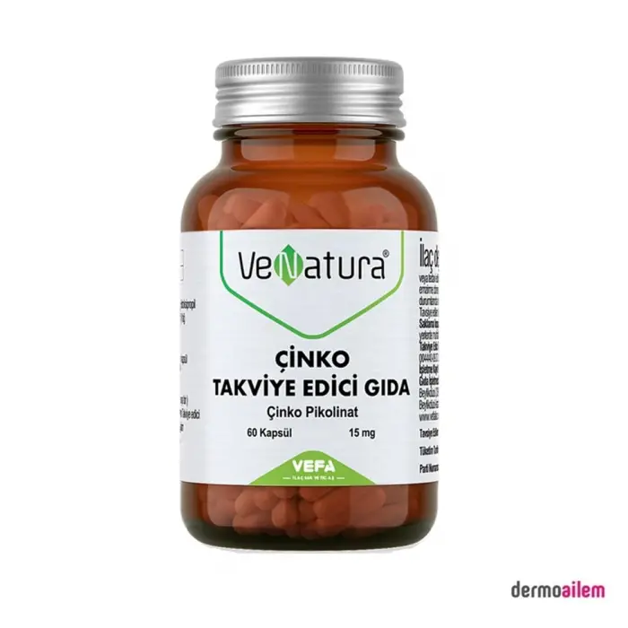 Çinko, 15 mg, 60 kapsül