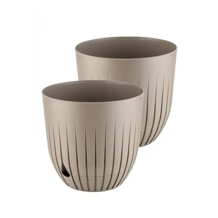 Çizgi Delikli Çiçek 2 L Mavi Tabaklı Plastik Balkon Saksısı