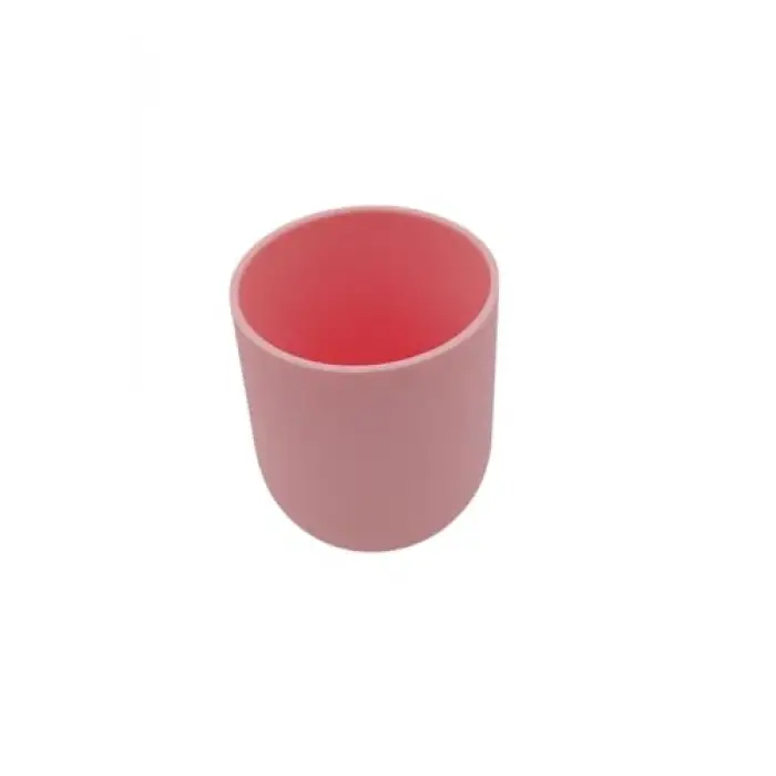 CKM silikon 2li Silikon Bebek Alıştırma Bardağı Ve Kaşığı Pembe