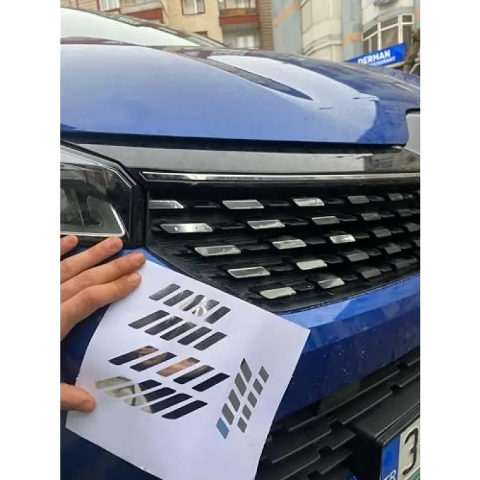 Clio Ön Panjur Sticker Seti, Krom