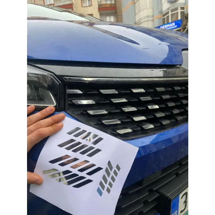Clio Ön Panjur Sticker Seti, Krom