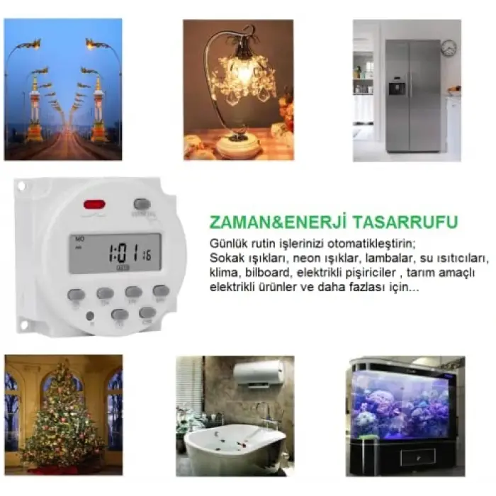CN101A Programlanabilir Gecikmeli Haftalık 220V Zaman Rölesi