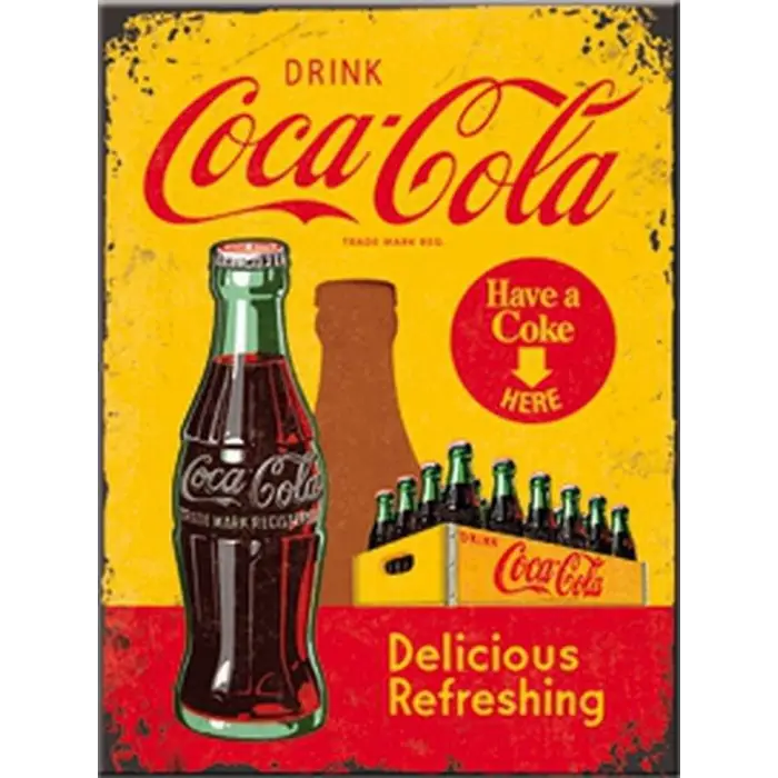 Coca-Cola In Bottles Yellow Magnet, 9 x 6,5 cm