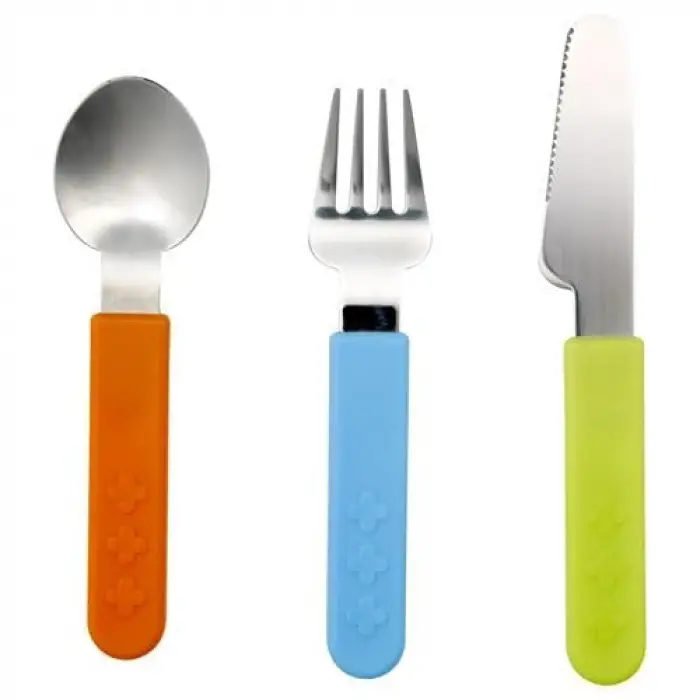 Çocuk Çatal, Kaşık, Bıçak Seti, 3 Parça, Renkli
