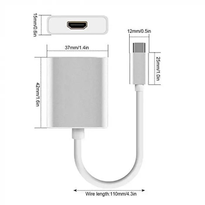 Codegen CDG-CNV33 Codegen USB 3.1 Type-C Erkek - HDMI Dişi Çevirici Adaptör CDG-CNV33