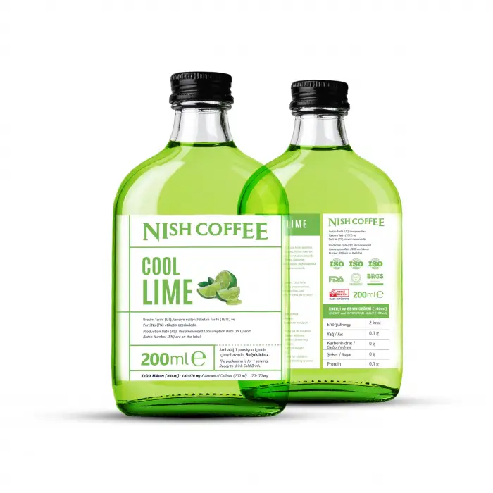Coffee Cold Brew Lime Aromalı İçecek 200 ML, Cam Şişe